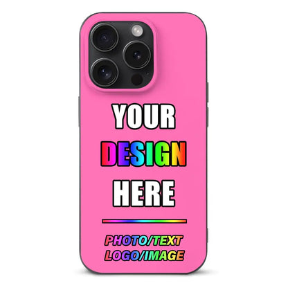 modizku Custom Phone Cases for iPhone 15 Plus Pro Max Personalized Phone Cases with Photo Name Artificial Leather Material Anti-Drop Anti Scratch Shock-Resistant Protective Hot-Pink